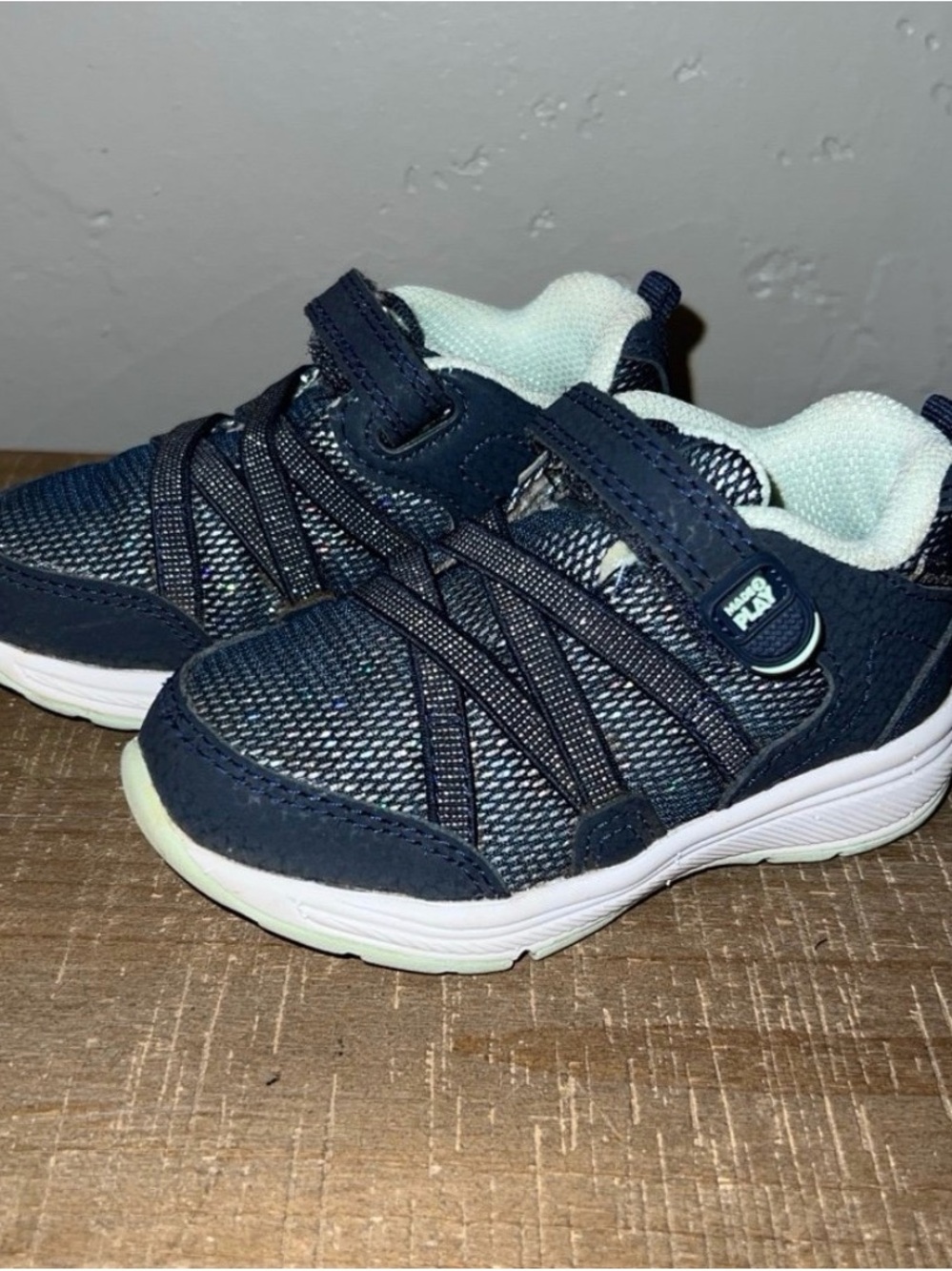 Stride Rite Navy and White Kids' Hook-and-Loop Sneakers